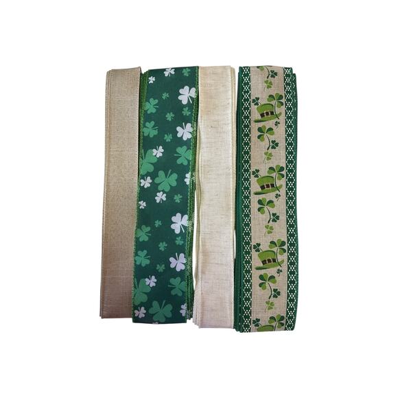 Saint Patrick’s Day Irish Sentiment Sign Ribbon Bundle Set DIY Wreath Making Kit - Picture 2 of 4